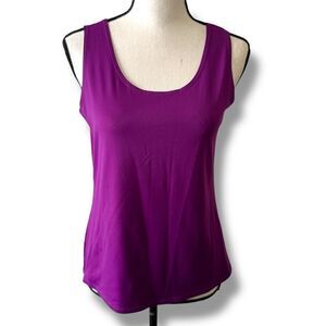 Chico’s Sleeveless Soft Stretch Nylon Blend Scoop Neck Tank Top Purple Size 1‎